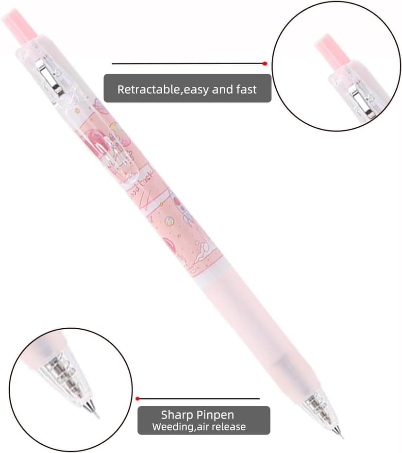6 Pieces Pin Pen Weeding Tool for Vinyl, Precision Air Release Weeding Pen, Quick Pinpen Vinyl Pen Weeder Pokey Tools (02-Lovely seris)