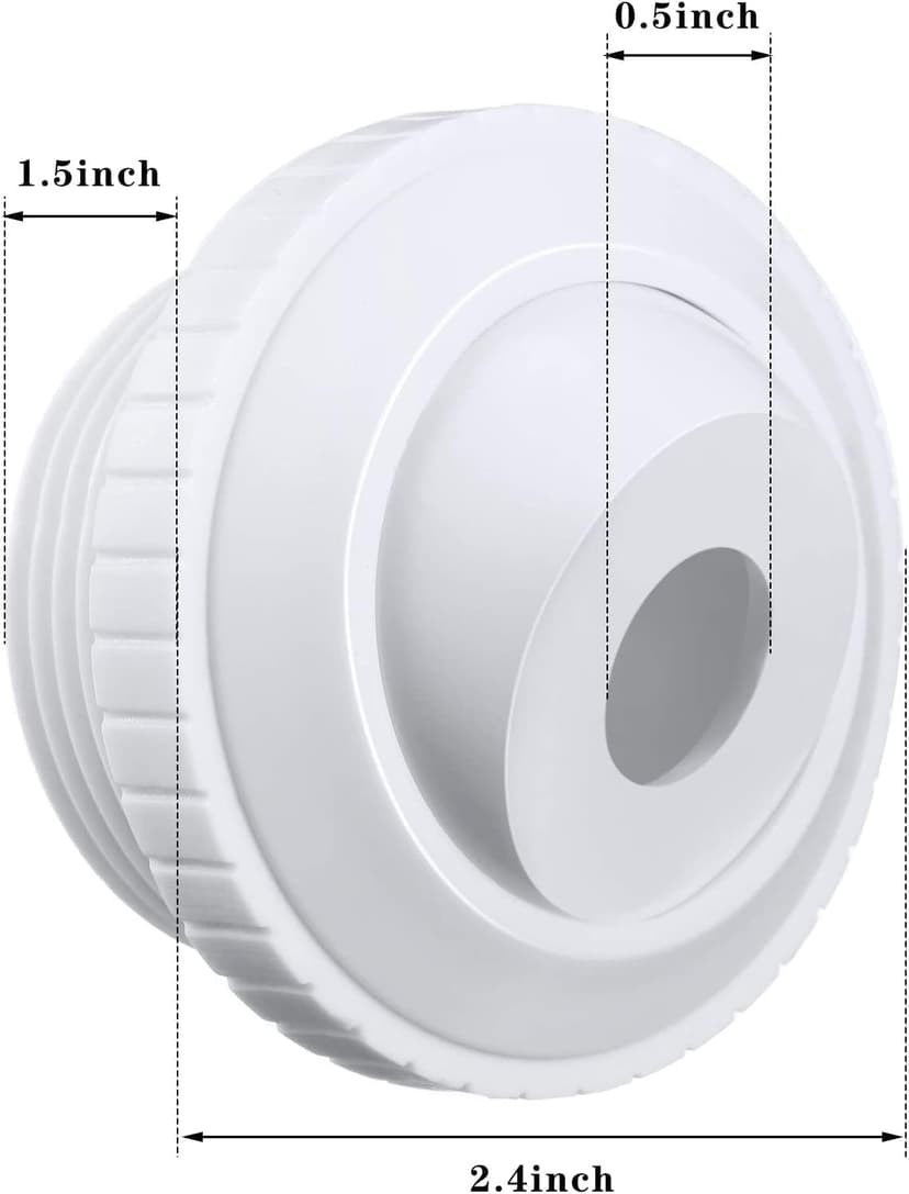 ATIE Pool Spa 1/2" Inch Opening Hydrostream Return Jet Fitting with 1-1/2" Inch MIP Thread Replace Hayward SP1419C (2 Pack)