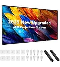 ALR Projection Screen, 4K Movie Projector Screen 16:9 HD Foldable Anti-Crease Portable Projector, Movies Screen for Home Theater Outdoor Indoor Support Double Sided Projection (120in Pro)