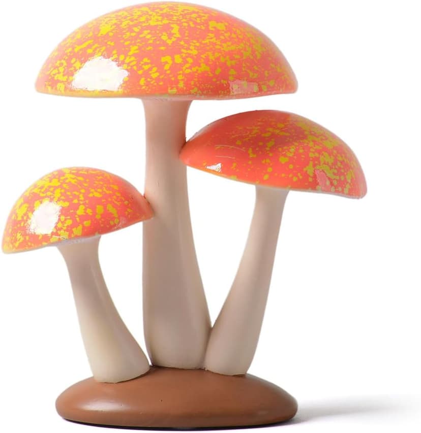 SEINHIJO Mushroom Decor Sculpture Garden Gifts Statue Outdoor Fairy Figurine Modern Patio Arts Polyresin 7.9inch