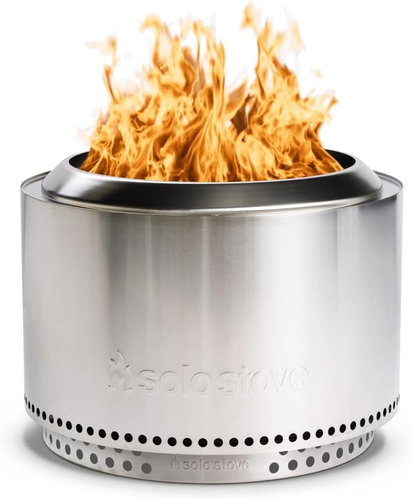 Solo Stove Yukon 2.0, 27 Inch Smokeless Fire Pit with Removable Ash Pan - Wood Burning Portable Stainless Steel Outdoor Fireplace, Stainless Steel, Ideal for 6 or More People, 38 lbs