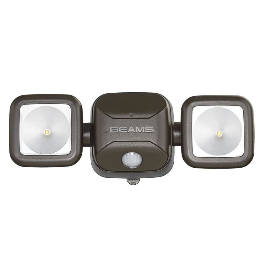 Beams MB3000 High Performance 500 Lumen Wireless Battery Powered Motion Sensing LED Dual Head Security Spotlight, Brown, 1-Pack