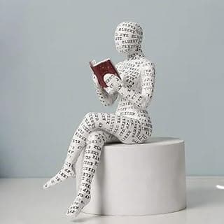 Home Decor Pulp Reading Women Thinker Statue Aesthetic Sculpture Room Decor Modern Abstract Decoration On Shelf Table Desk for Home Decoration Office (F)