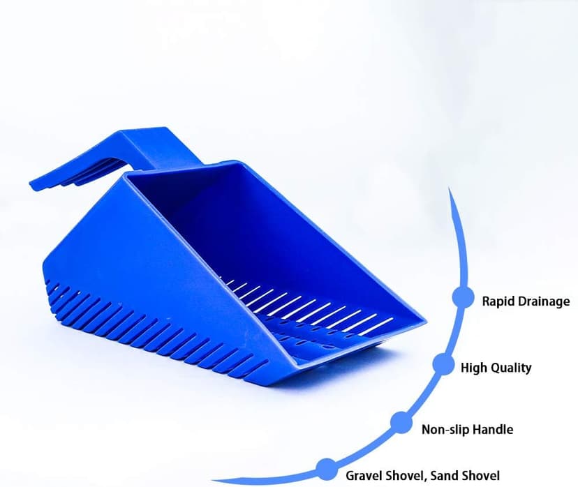 AQUA KT Aquarium Gravel Sand Shovel Scoop Cleaner Blue for Fish Tank Cleaning Tool