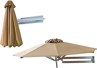 Patio Umbrella,Wall-mounted Shading Umbrellas, Outdoor Wall Parasol With Metal Pole, Tilting Sunshade Umbrella, Aluminium Frame Sun Umbrella
