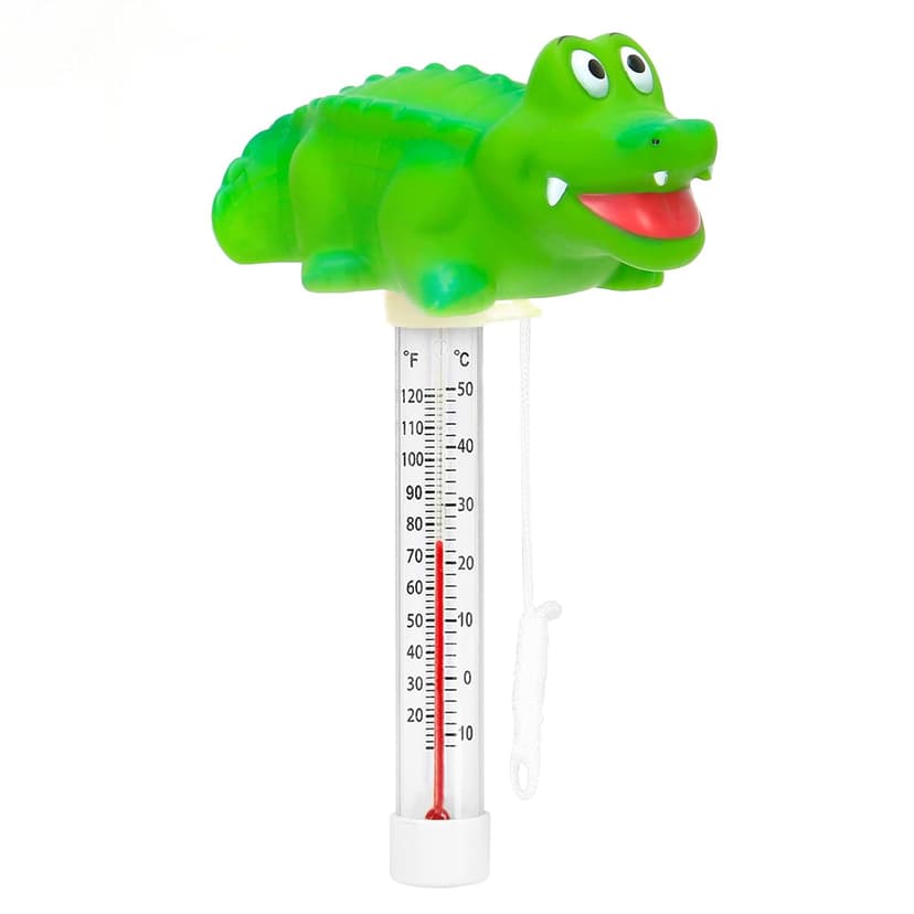 XY-WQ 2 Packs Floating Pool Thermometer, Large Size Easy Read for Water Temperature with String - Indoor and Outdoor Swimming Pools and Spas (Crocodile & Crab 04)