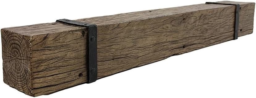 Thermastone 72 Inch Concrete Fireplace Mantel Shelf | Banded Style | Non-Combustible & Heat Resistant | Indoor or Outdoor Use | ProCoat Coating for Heavy-Duty Protection | Lighter Weight