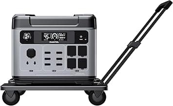 OUKITEL P2001 PLUS Power Station 2400W Solar Generator 2048Wh with 4XAC Output(Peak 5000W) with Foldable Cart 1.5Hrs Fast Charging APP Control Emergency LiFePO4 Battery for Home Backup Camping RVs