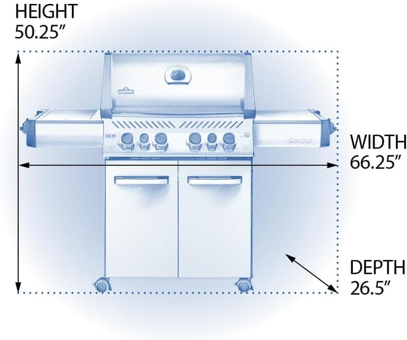 Napoleon P500RSIBPSS-3 Prestige 500 RSIB Propane Gas Grill, sq. in + Infrared Side and Rear Burner, Stainless Steel