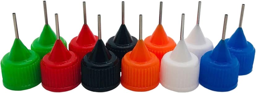 12 Pcs Precision Tip Applicator Bottles, 120ml /4 Ounce Needle Tip Bottle, with 2 Funnel, Multicolor Lids