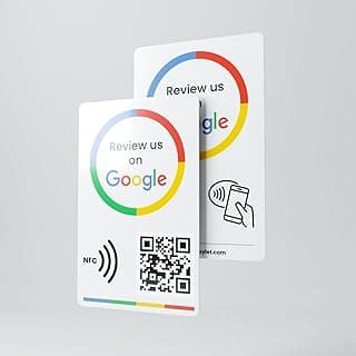 Google review card v3 from eylet | No Subscription, faster NFC Taps and QR code for instant sharing of the Google review link for your business, works with iPhone and Android.