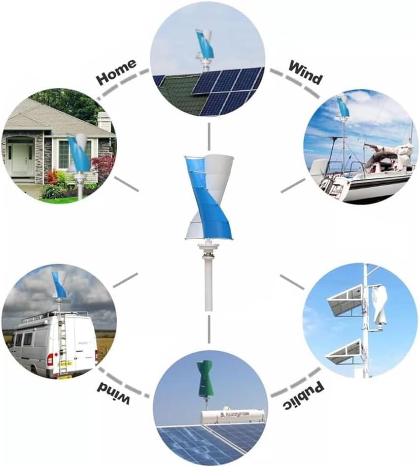 3000 Watt Wind Turbine Generator Kit, 3KW Windmill Generator, 24V 48V 96V 120V Free Energy Generator, Vertical Axis Wind Generator for Home Use(48V)