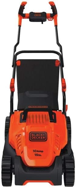 BLACK+DECKER Electric Lawn Mower with Bike Handle, 15-Inch, 10-Amp, Corded (BEMW472BH)