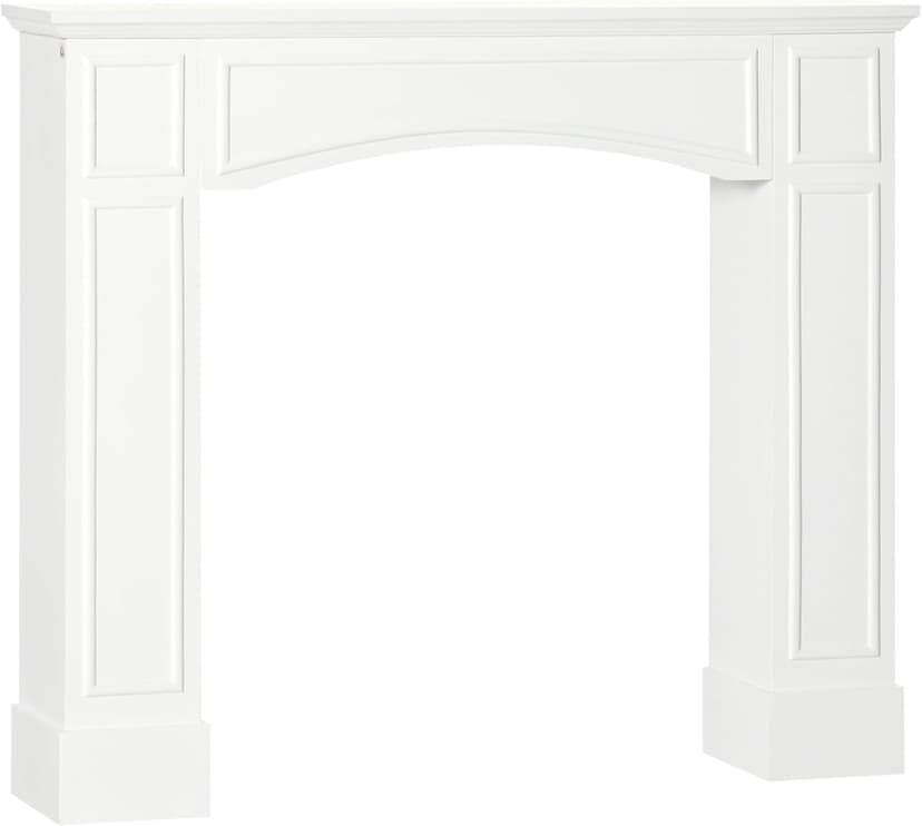 HOMCOM Modern Fireplace Mantel, Surround Mantels for Fireplace with Decorative Pattern Interior Width 29" White