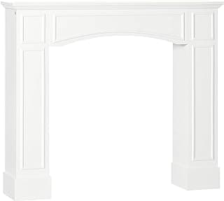 HOMCOM Modern Fireplace Mantel, Surround Mantels for Fireplace with Decorative Pattern Interior Width 29" White