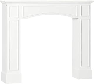 HOMCOM Modern Fireplace Mantel, Surround Mantels for Fireplace with Decorative Pattern Interior Width 29" White
