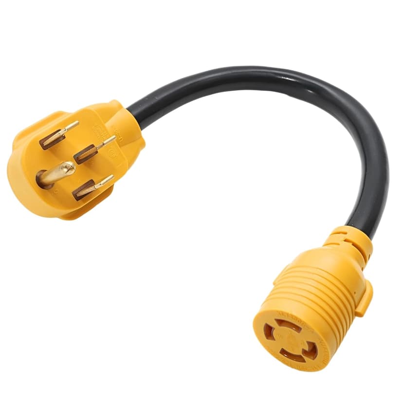 MECMO NEMA 14-50P to L14-30R Generator Transfer Switch Adapter Cord ETL Listed, 240V/120V Generator to House 50 Amp Male to 30 Amp Female Twist Lock 4 Prong Generator Plug Adaptor for Power Backup