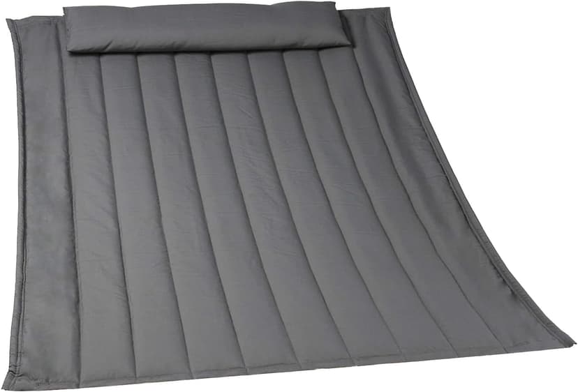 Outdoor Portable Hammock Pad, 2 Person Replacement Polyester Hammock Pad and Pillow Set, 77 X 55Inch Fits 55 Inch Large Hammock, Dark Gray