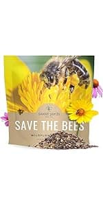 Bee Friendly Wildflower Seed Mix - Bulk 1 Ounce Packet - Over 7,500 Open Pollinated Seeds - Save The Bees!