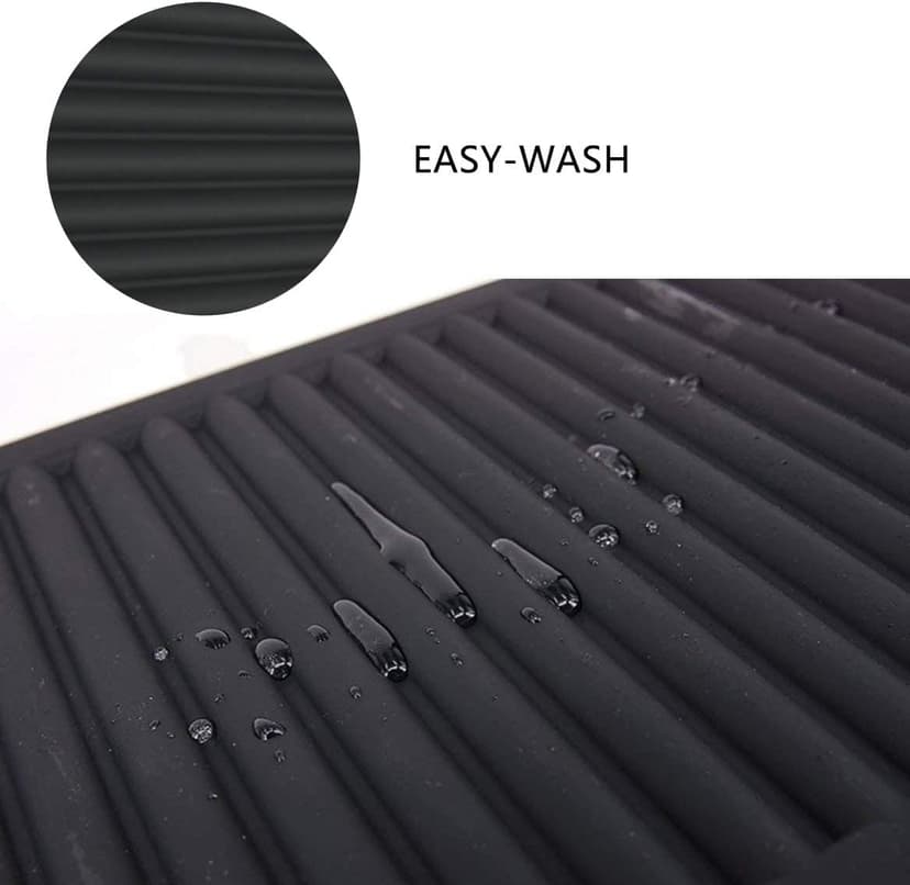 Trivets for Hot Dishes, Trivet Hot Pads for Kitchen, Silicone Trivets for Pots and Pans, Heat Resistant Mat for Tabletops, Silicone Trivet Mat for Countertops, Rectangular Dish Mat, Color Dark Gray