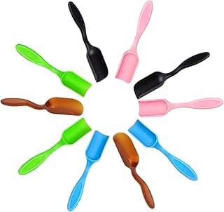 10pcs Bonsai Soil Scoops,Colorful Small Gardening Tools, Plastic Garden Soil Scoops,Suitable for Small Mini Potting Scoop for Plant Flower Succulent,or Milk Powder (Five colors)