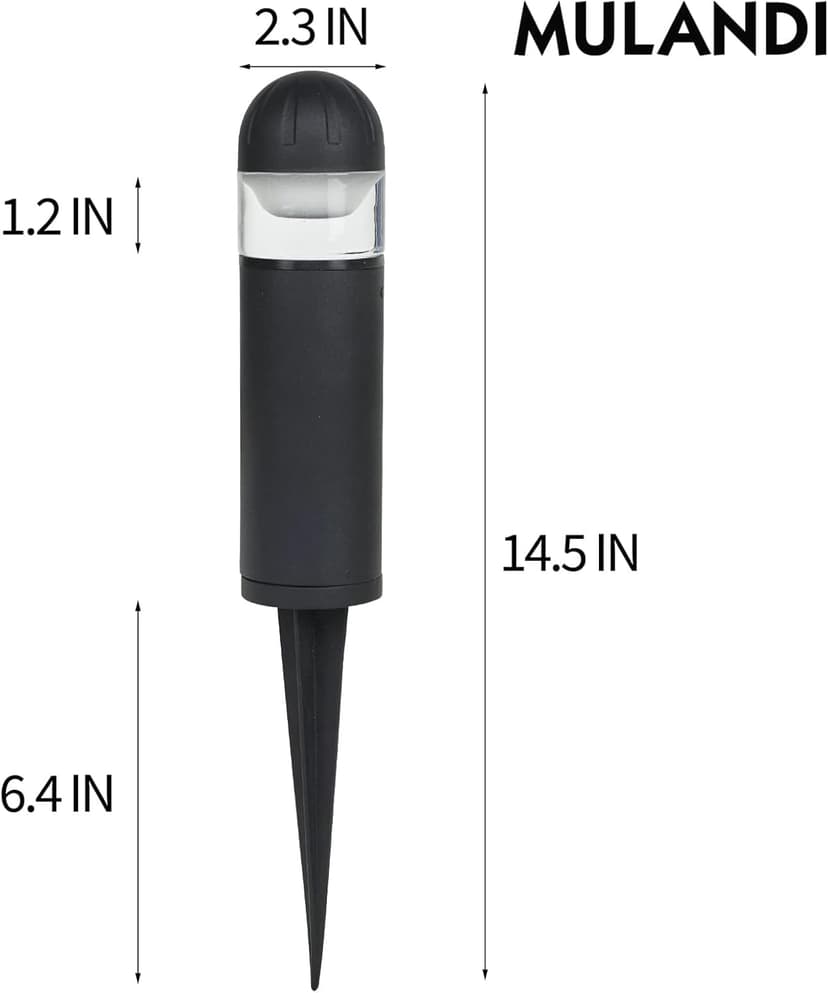 LED Landscape Bollard Pathway Light, 2W, DC 12V Low Voltage Path Lighting Outdoor Waterproof, Die-Casted Aluminum Housing for Garden Light, 3000K Warm White Pack of 4