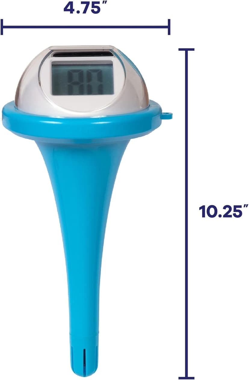 GAME Solar Digital Pool & Spa Floating Thermometer, Solar Powered, Fahrenheit & Celsius, Double-Sided Display, LCD Screen, Blue