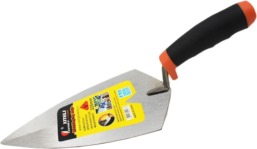 2 Pcs Masonry Hand Tool Set, 9" Pointing and Gauging Trowel Set with Soft Grip Handle, Margin Trowel for Bricklaying