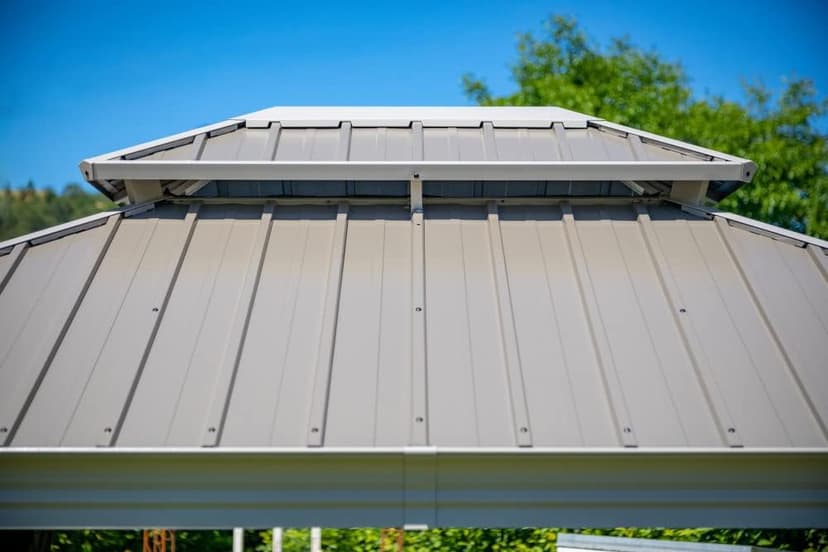 Sojag Outdoor 10' x 10' Monaco Hardtop Double Roof Gazebo Outdoor Sun Shelter, Champagne