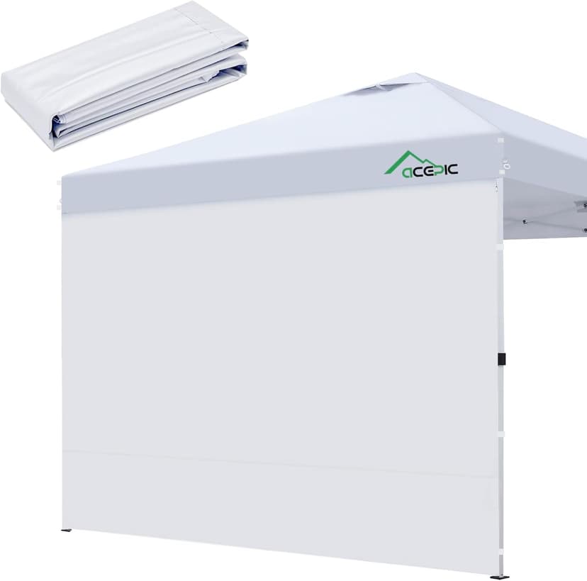 Instant Canopy Tent SideWalls for 10x10 FT Pop Up Canopy, 210D Polyester Waterproof, White (1PCS Sidewall Only, Tent NOT Included)