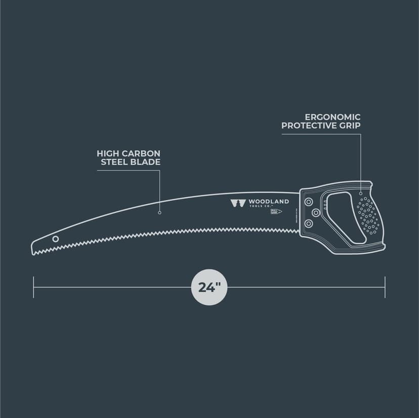 Woodland Tools Co. D-Handle Pruning Saw - Durable Gardening Saw with Ergonomic Grip for Branch Trimming and Deadwood Cutting