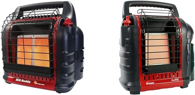 18,000 BTU Big Buddy Portable Propane Heater,Red, Tip-over Protection|Low-Oxygen Safety Shutoff|Portable & Mr. Heater MH9BX-Massachusetts/Canada approved portable Propane Heater
