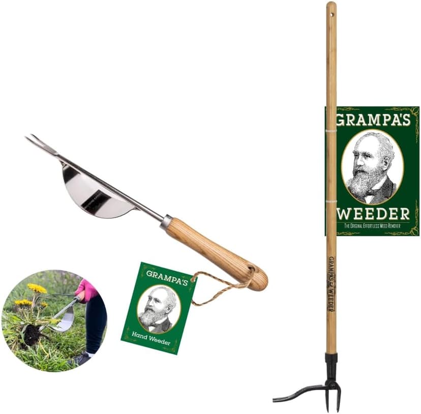 Grampa's Weeder Grampa's Hand Weeder - Bundle The Original Stand Up Weed Puller & Grampa's Hand Weeder Tool for The Easiest & Most Effective Weed Removal Duos