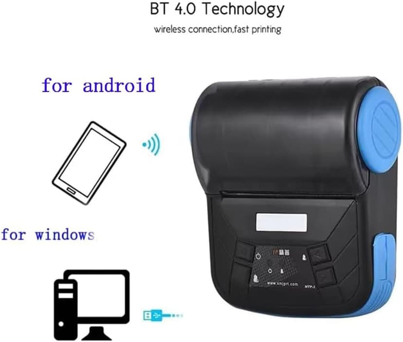 NOT for iOS/ipad/MAC/iPod, only Compatible with Android/Windows,80mm Portable Bluetooth Receipt Thermal Printer Wireless Ticket Bill Invoice pos Printer for Small Business