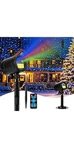 Christmas Projector Lights Outdoor, Upgrade Holiday Projection Light with Remote, 3D Ocean Wave & 72 HD Patterns, Waterproof Snowflake Projector for Xmas Party Yard Decor