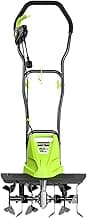 18-Inch 13.5 Amp Tiller/Cultivator with 6 Steel Tines, 3-Adjustable Wheels, Foldable Handle, 8'' Tilling Depth Electric Corded Tillers, Electric Garden Rototiller for Garden Lawn Soil Digging