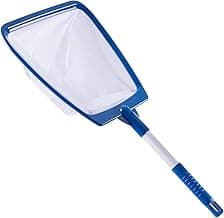 POOLAZA Hot Tub Skimmer Net Handheld, Professional Pool, Spa, Pound Skimmer Net with Aluminum Pole Handle, Deep Ultra Fine Mesh Netting Small Pool Skimmer Net, Upgrade Durable Hot Tub Net Hand Skimmer