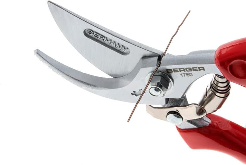 Professional Pruning Shear, Chrome-Coated Straight Blade, Forged Steel Body, Sap Groove to Prevent Sticking, Wire Cutting Notch, 1760