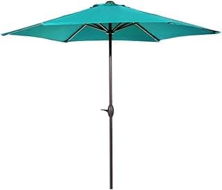 Abba Patio 9ft Patio Umbrella Outdoor Umbrella Patio Market Table Umbrella with Push Button Tilt and Crank for Garden, Lawn, Deck, Backyard & Pool, Turquoise