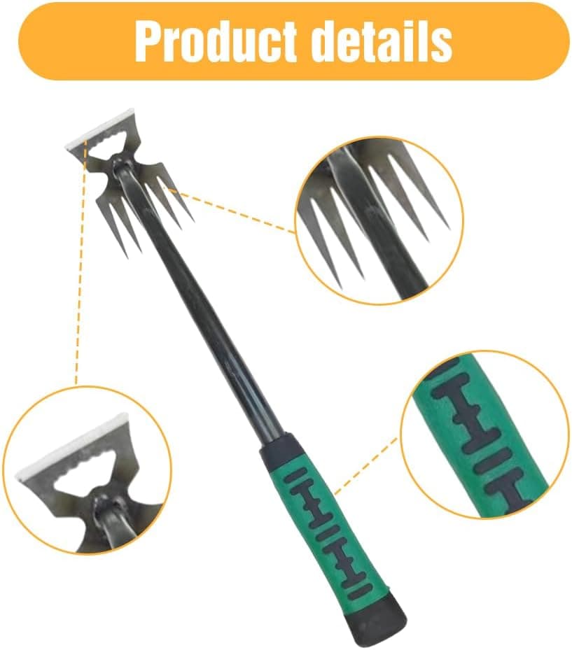 Gardening Hand Weeder Tools, 2025 New Weeding Artifact Uprooting Weeding Tool Weeding Rake Uprooting Weeding Tool, Multifunctional Garden Hand Weeder Tools for Garden (5 Tines)