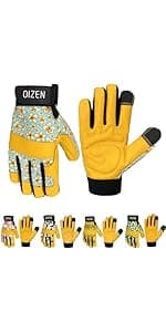 Gardening Gloves for Men and Women, Thorn Proof & Puncture Resistant Working Gloves, Gloves for Safety Work and Gardening, Gardening Gifts, Synthetic Leather Spandex Mechanic with Touchscreen Support