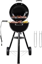 CUKOR 2 in 1 Electric Barbecue Grill，Electric & Charcoal Grill BBQ Grill Indoor Outdoor, Non-stick Porcelain-Enameled Lid and Wheels