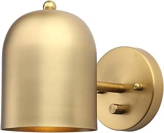 Pathson Modern Dimmable Wall Sconce Hardwired, Brass Finish Wall Light Lamp Adjust Light Head, E26 Bulb Base Reading Wall Lighting Decor for Living Room Bedroom Hallway