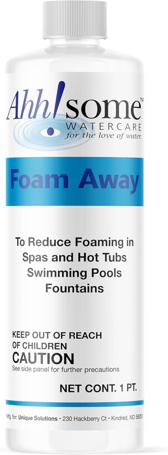 Ahh!Some Water Care Hot Tub & Spa De-Foamer, 1 Pint Hot Tub & Pool Foam Eliminator, Fast-Acting, Silicone-Based Anti-Foam Solution for Spas & Hot Tubs, Safe, Eco-Friendly Formula with No Residue