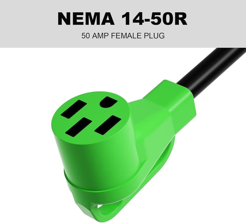 oviitech NEMA L5-30P to NEMA 14-50R RV Generator Adapter Power Cord, 250V, SJTW 10AWG*3C,30Amp Male to 50Amp Female Generator Conversion Adapter, Outdoor RV Camping, 1.5Ft, Green