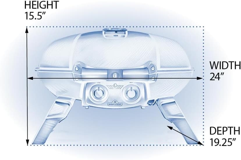 Napoleon TravelQ 285 Portable Propane Gas Grill, Blue - 2 Burners, For Tailgating, Camping, And Small Outdoor Spaces