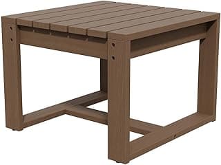 COOS BAY Natural Cedar Wood Slat Patio Table, Outdoor Square Side Table for Deck, Pool, Balcony, Indoor or Outdoor Use, Brownish
