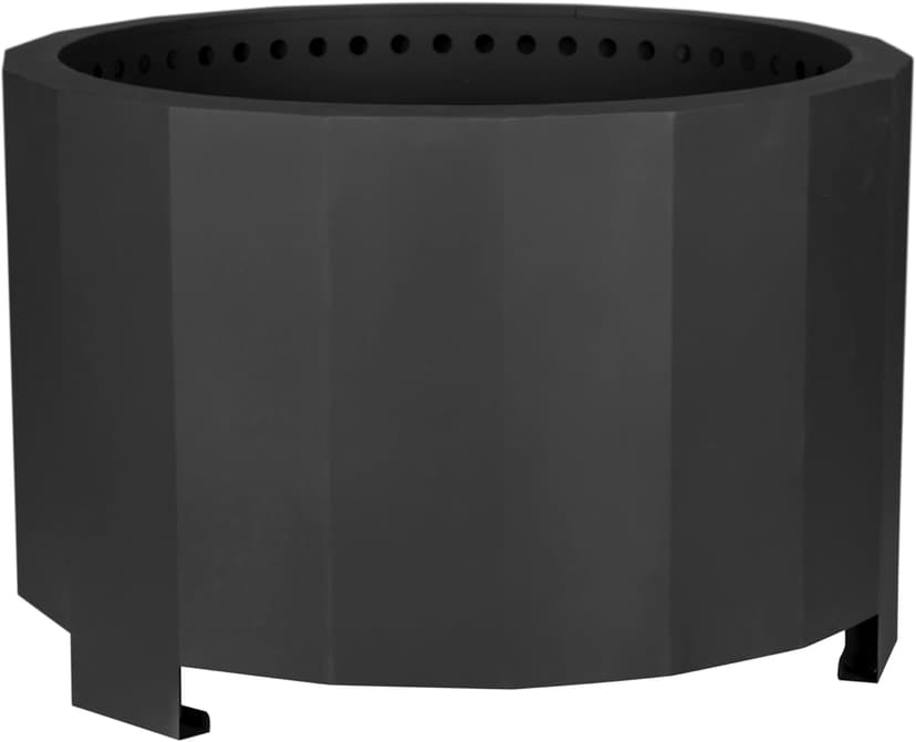 Flash Furniture Titus Commercial Grade Wood Burning Smokeless Outdoor Firepit - Black Finish - 27 inches - Portable - Waterproof Cover