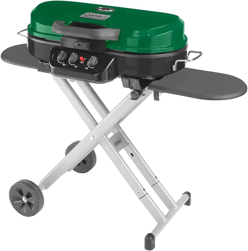 Coleman RoadTrip 285 Portable Stand-Up Propane Grill with 3 Adjustable Burners & Instastart Ignition, 20,000 BTUs of Power for Outdoor Cooking