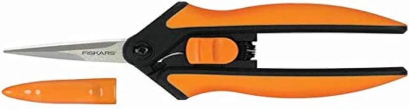 Fiskars Softouch Micro-Tip Pruning Snip, Non-Coated Blades, Orange/Black (399240-1003)